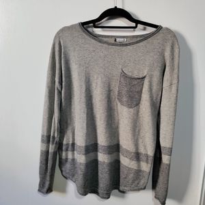 Smartwool Colorblock Grey Merino Wool Blend Stretchy Pullover Long Sleeve Top